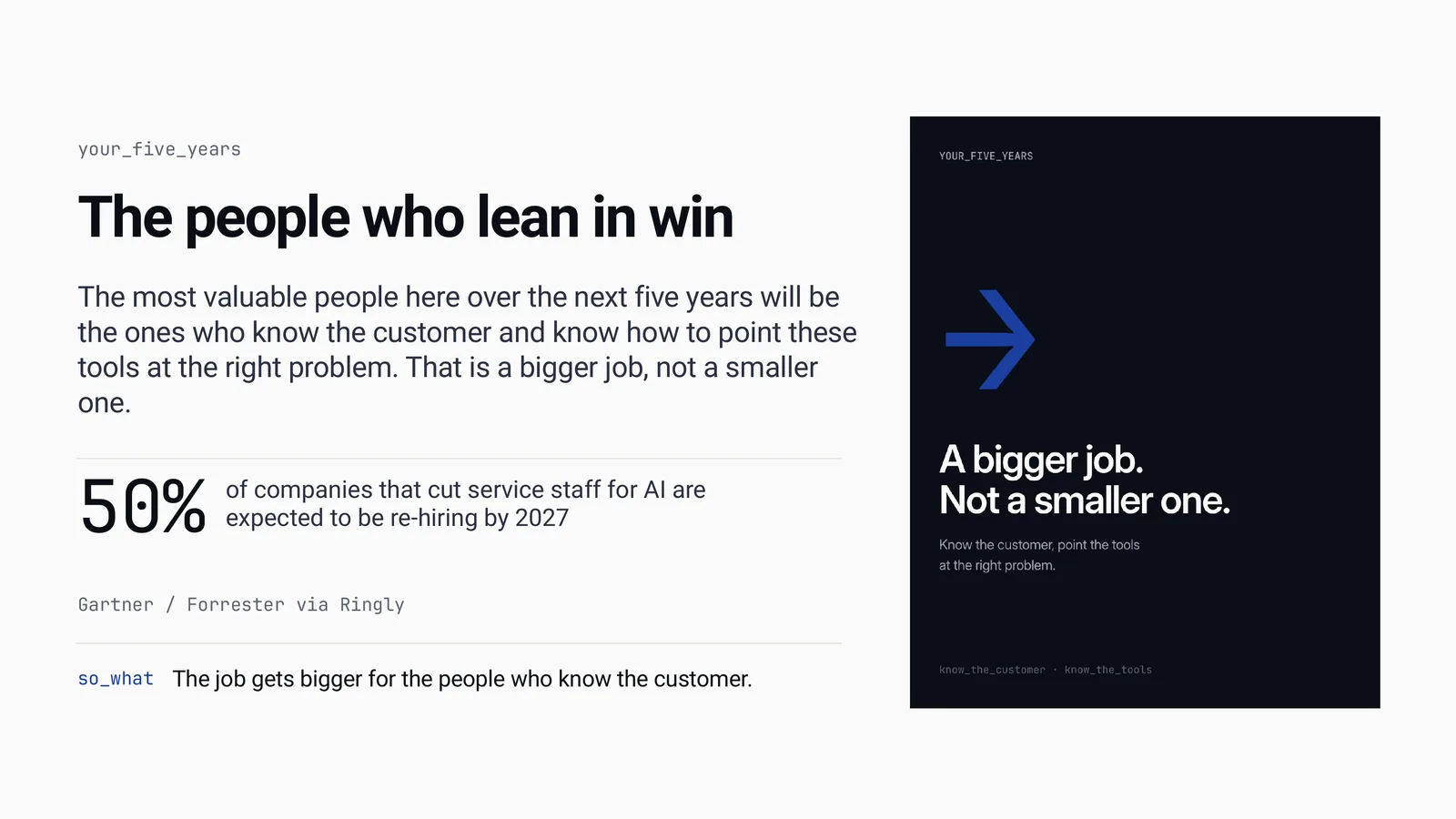 Slide 20 of Customer First, Every Day